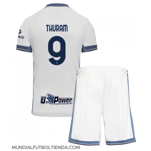 Camiseta Inter Milan Marcus Thuram #9 Segunda Equipación Replica 2024-25 para niños mangas cortas (+ Pantalones cortos)